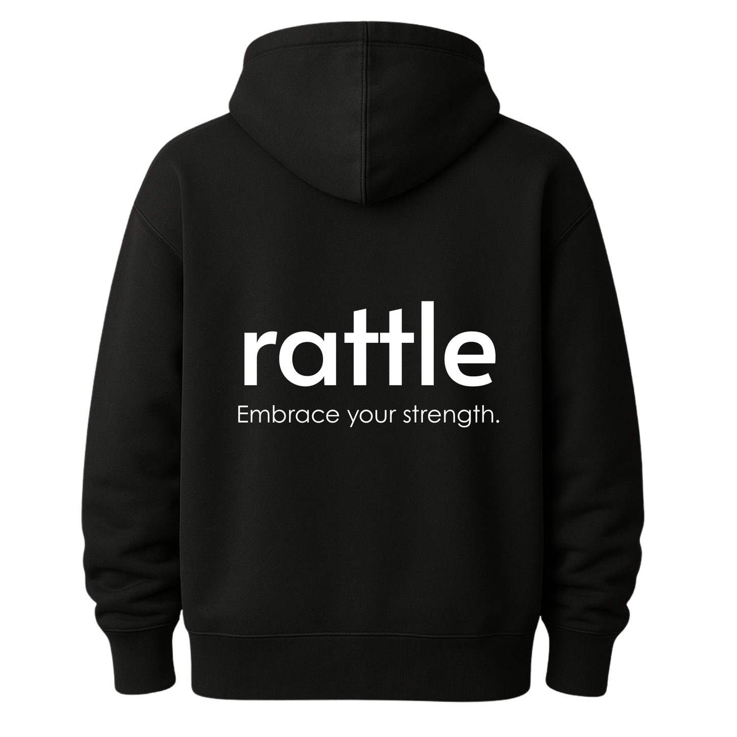 Rattle Black Hoodie - Embrace your strength.