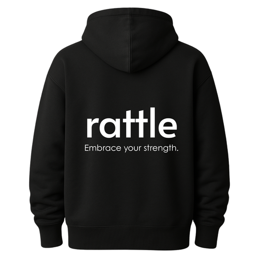 Rattle Black Hoodie - Embrace your strength.