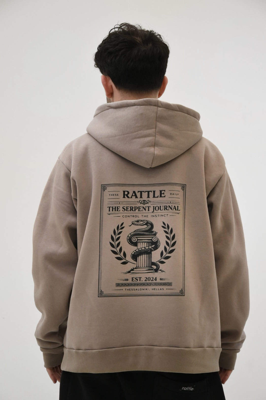 “THE SERPENT JOURNAL“ Hoodie - Grey Rock