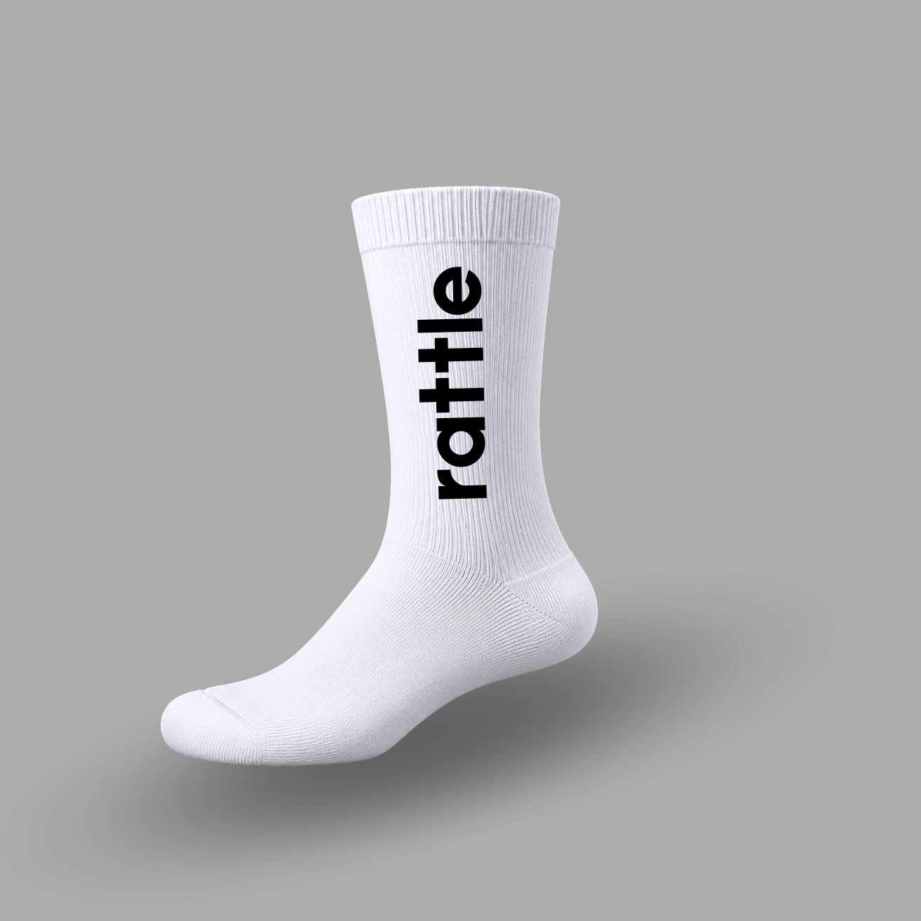 Rattle Mid-Calf Crew Socks | White