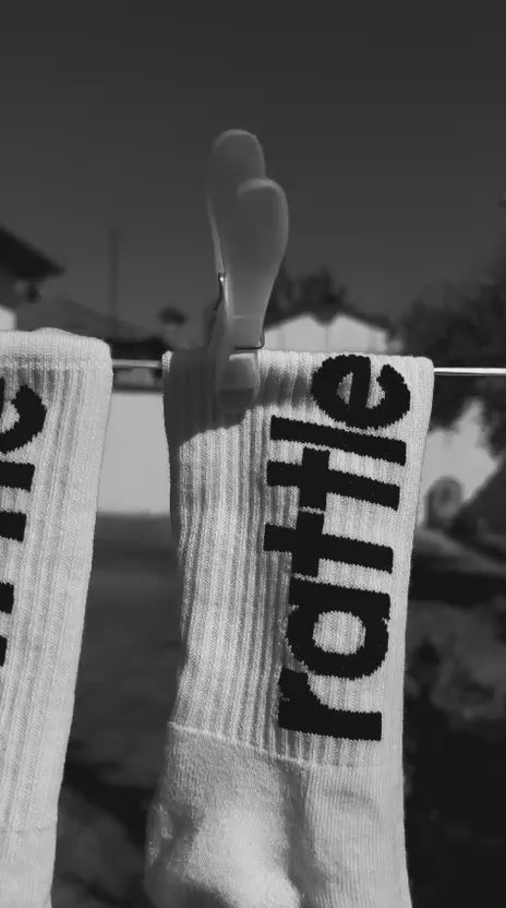 Rattle Mid-Calf Crew Socks | White